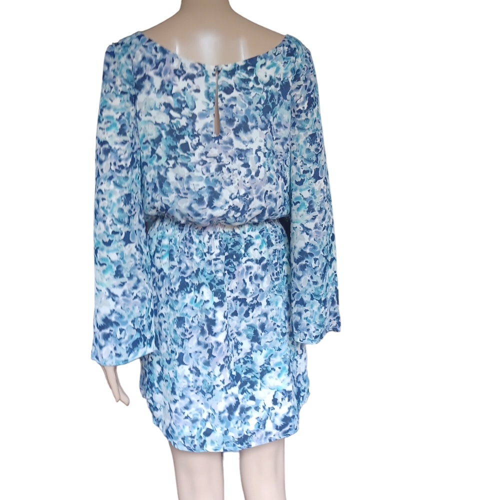 Cupcakes And Cashmere Womens Floral Aline Dress Long Flared Sleeves Size Small